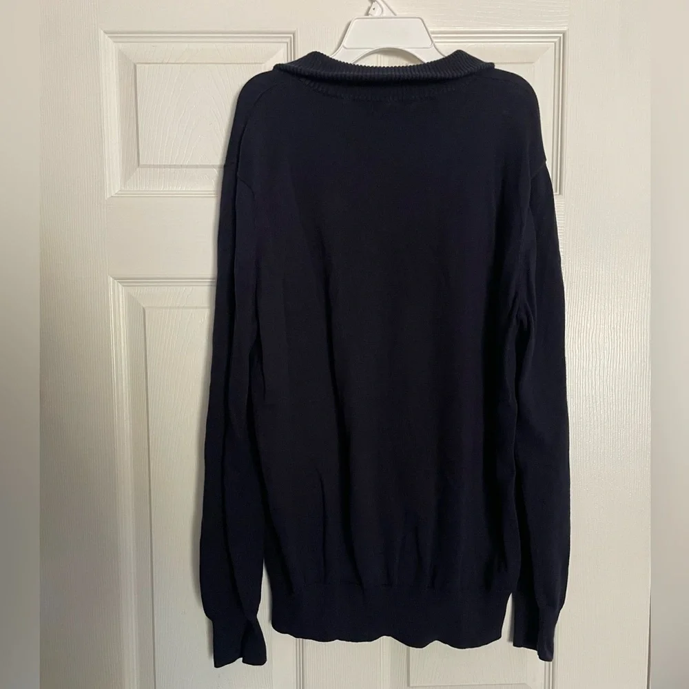 JCREW Men's Navy Quarter Zip-Up Sweater size large